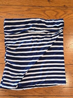 CAbi Navy and White Striped Tube Top Can Be Used As Skirt Size M